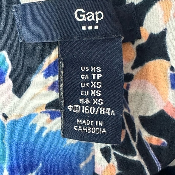 Gap Factory Sundress w/Knot Racer Back Navy w/ Floral Print EUC  XS - Picture 7 of 7